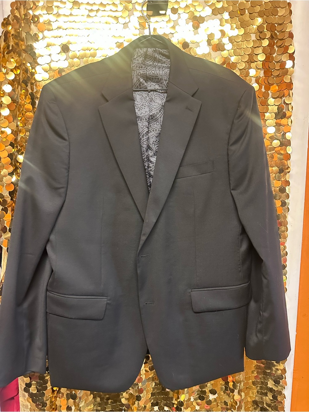 TALLIA Black Men's Blazer with Paisley Lining